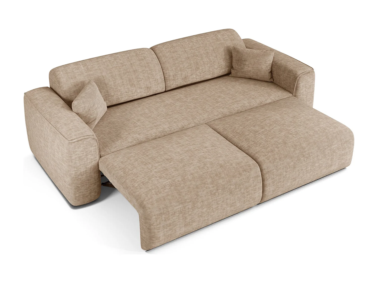 Canapé convertible 4 places velours texturé taupe YUMA