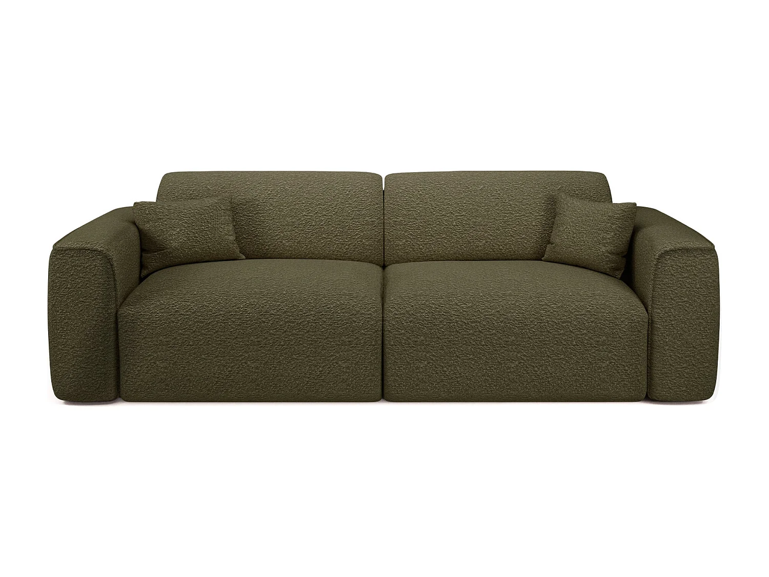 Canapé convertible 4 places bouclette vert olive YUMA