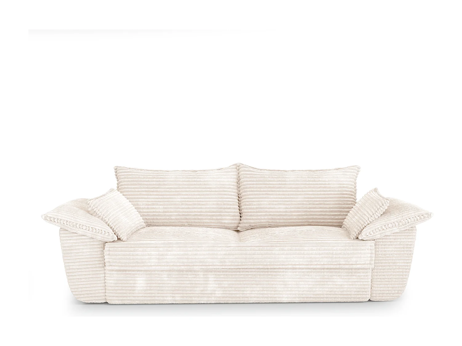 Canapé 3 places velours côtelé XXL crème 230cm SASHA