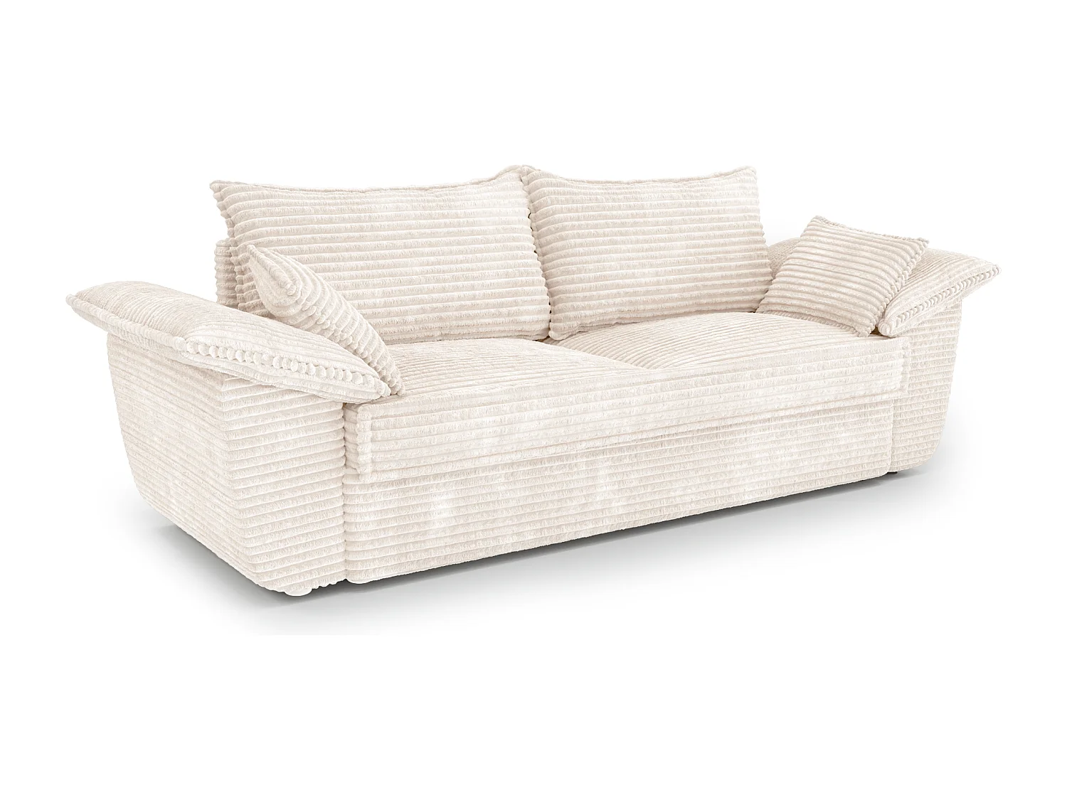 Canapé 3 places velours côtelé XXL crème 230cm SASHA