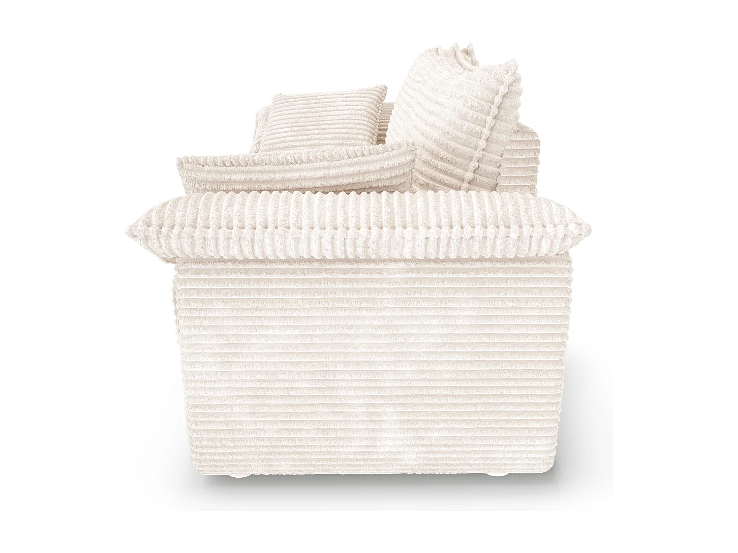 Canapé 3 places velours côtelé XXL crème 230cm SASHA