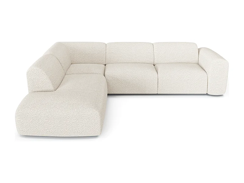 Canapé 5 places grand angle gauche bouclette crème MYRA