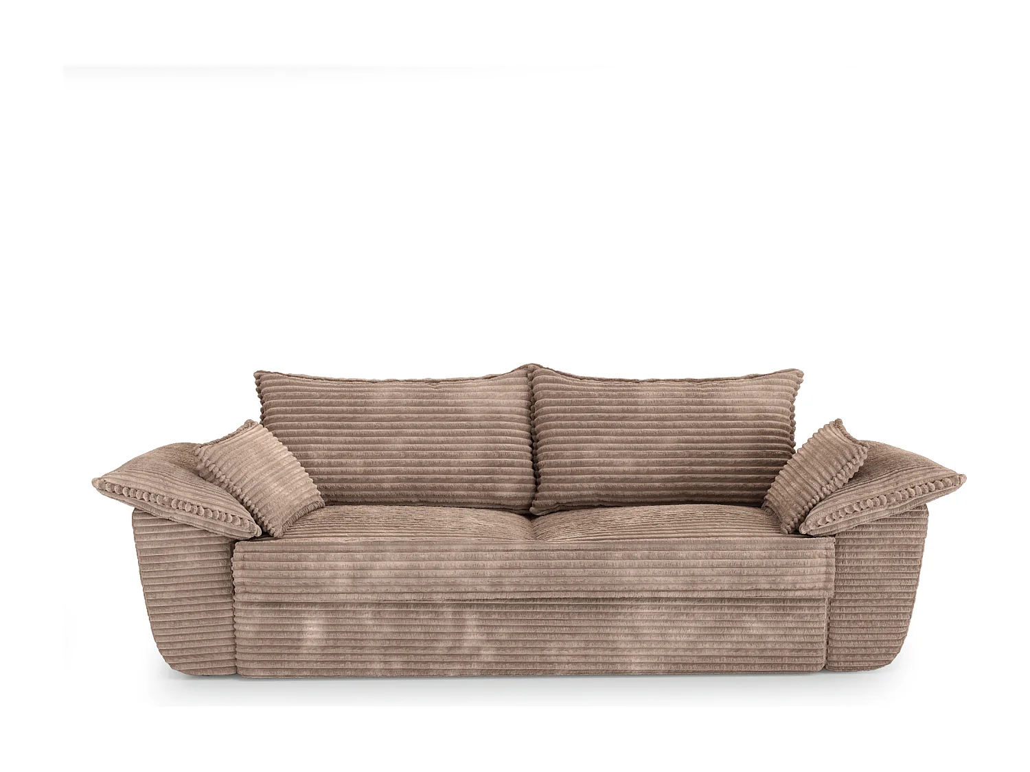 Canapé 3 places velours côtelé XXL taupe 230cm SASHA