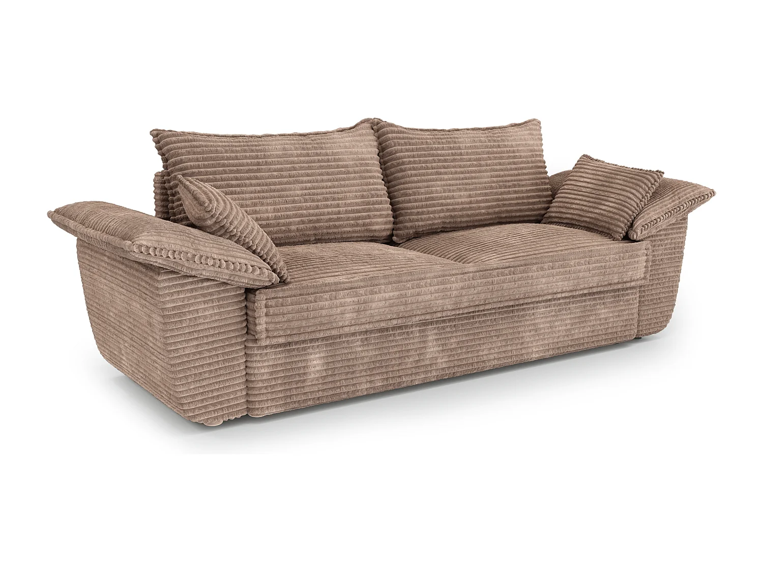 Canapé 3 places velours côtelé XXL taupe 230cm SASHA