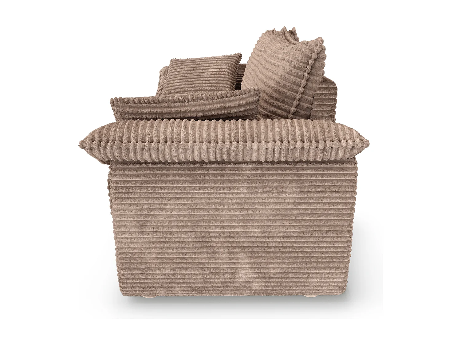 Canapé 3 places velours côtelé XXL taupe 230cm SASHA