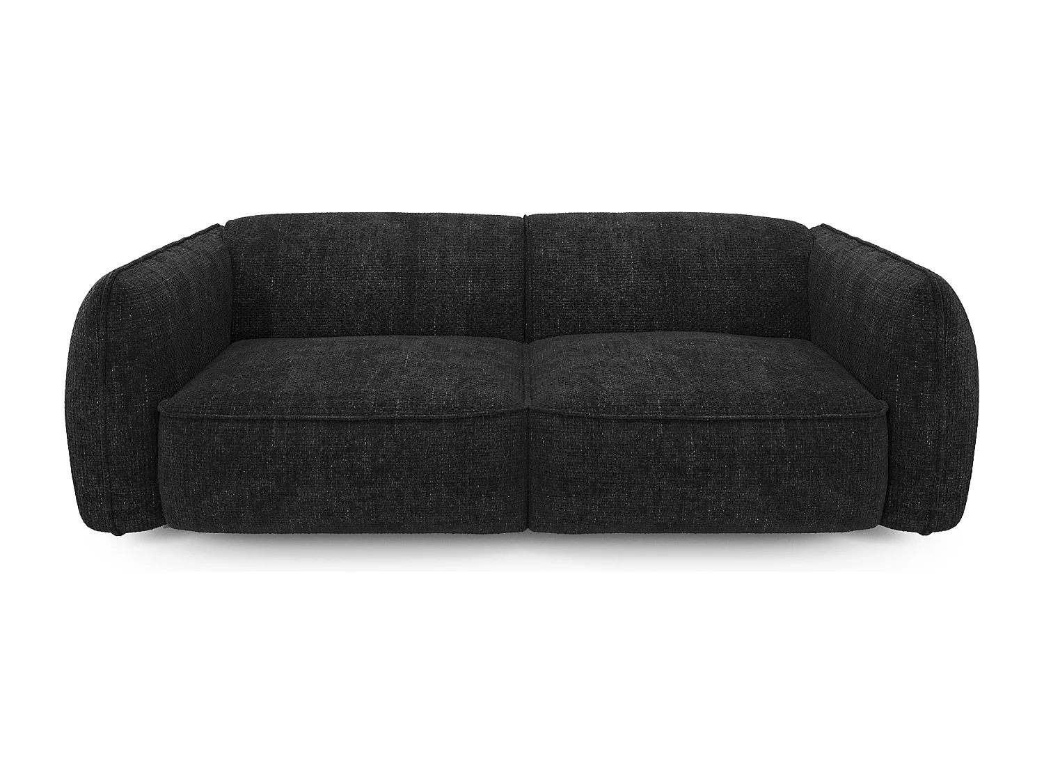 Canapé LIVIA 4 places en velours tramé anthracite foncé