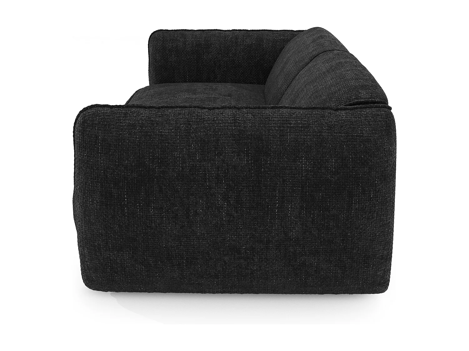 Canapé LIVIA 4 places en velours tramé anthracite foncé