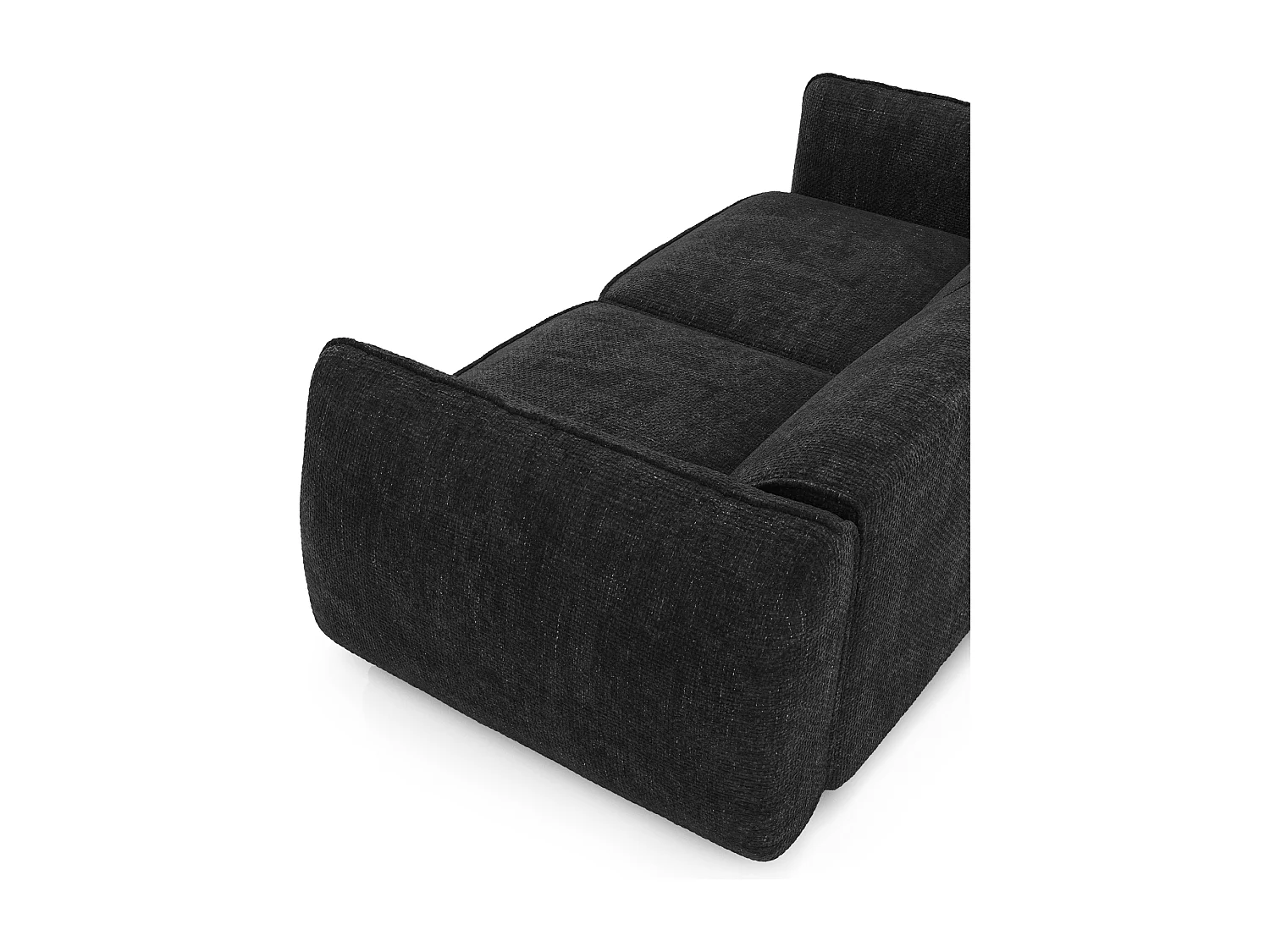 Canapé LIVIA 4 places en velours tramé anthracite foncé