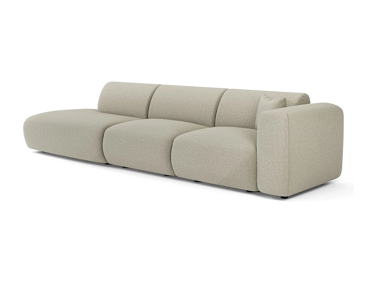 Canapé 5 places en tissu beige MYRA
