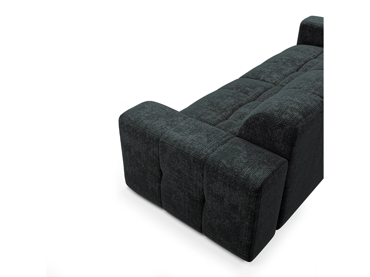 Canapé 4 places velours gaufré gris anthracite MAEL