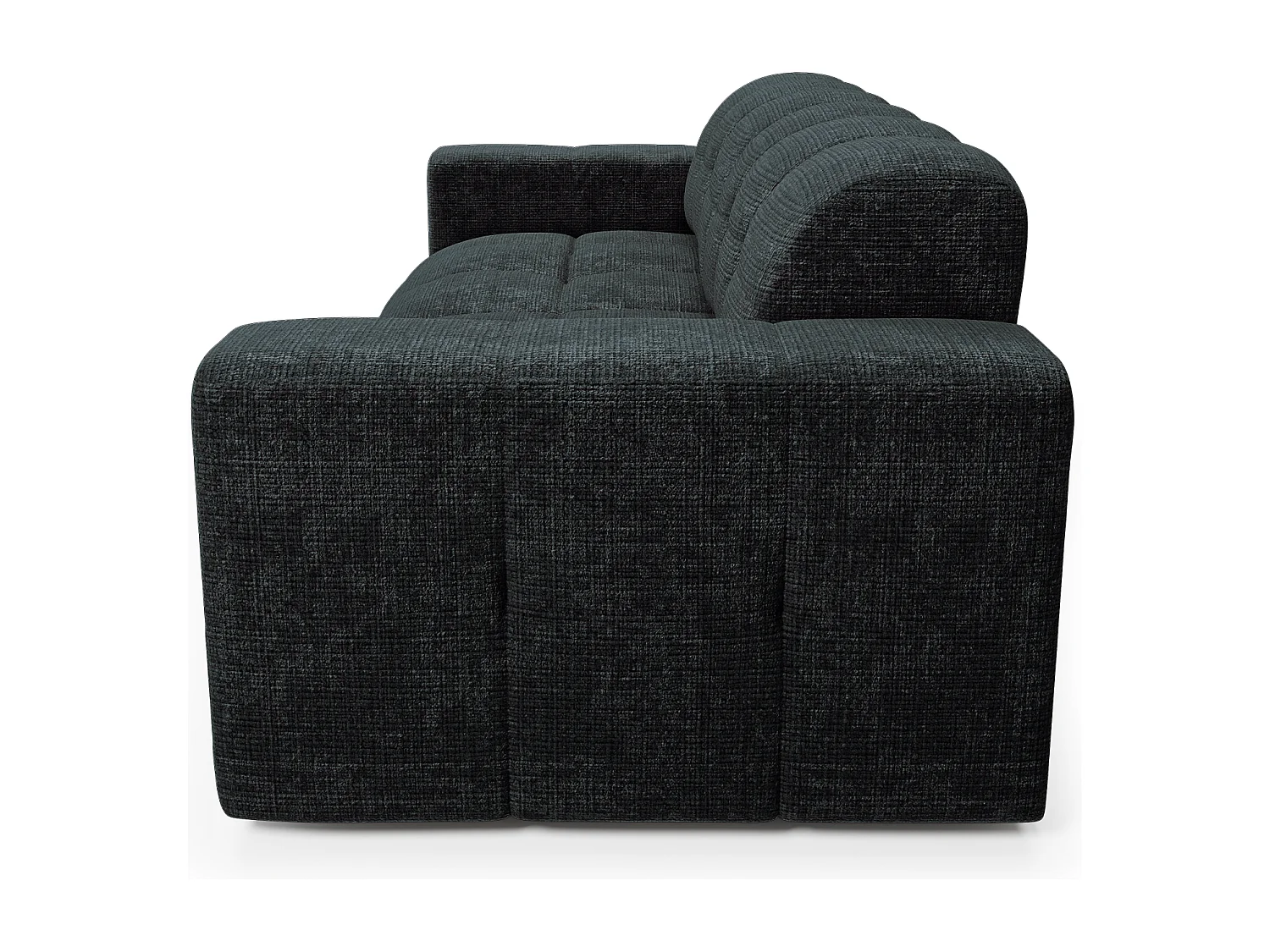 Canapé 4 places velours gaufré gris anthracite MAEL