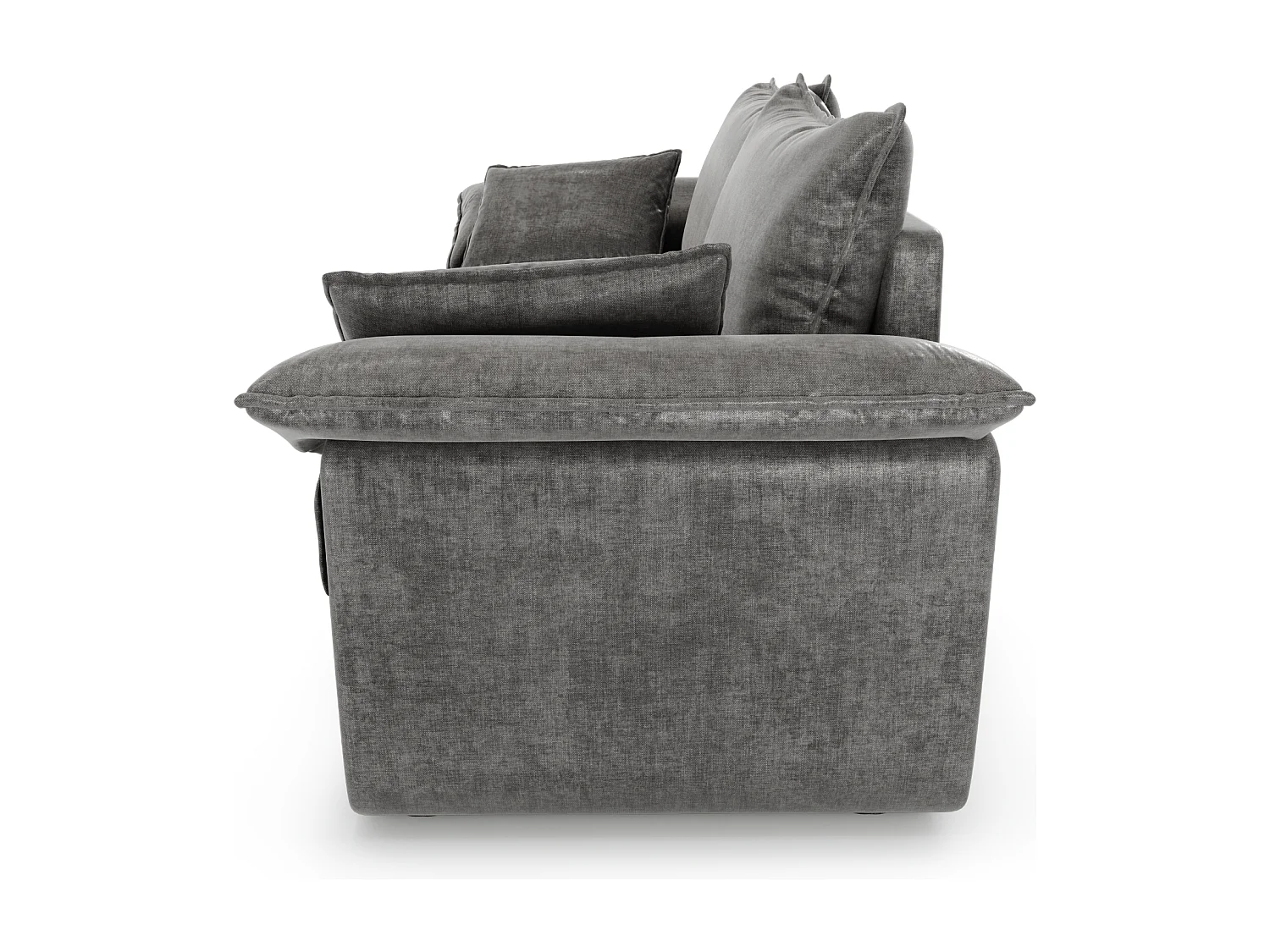 Canapé 3 places velours gris graphite 230cm SASHA