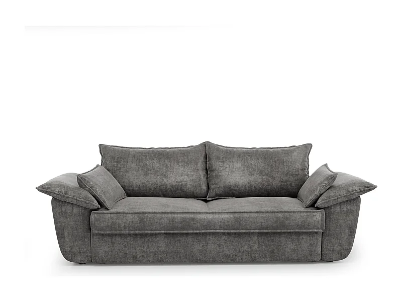 Canapé 3 places velours gris graphite 230cm SASHA