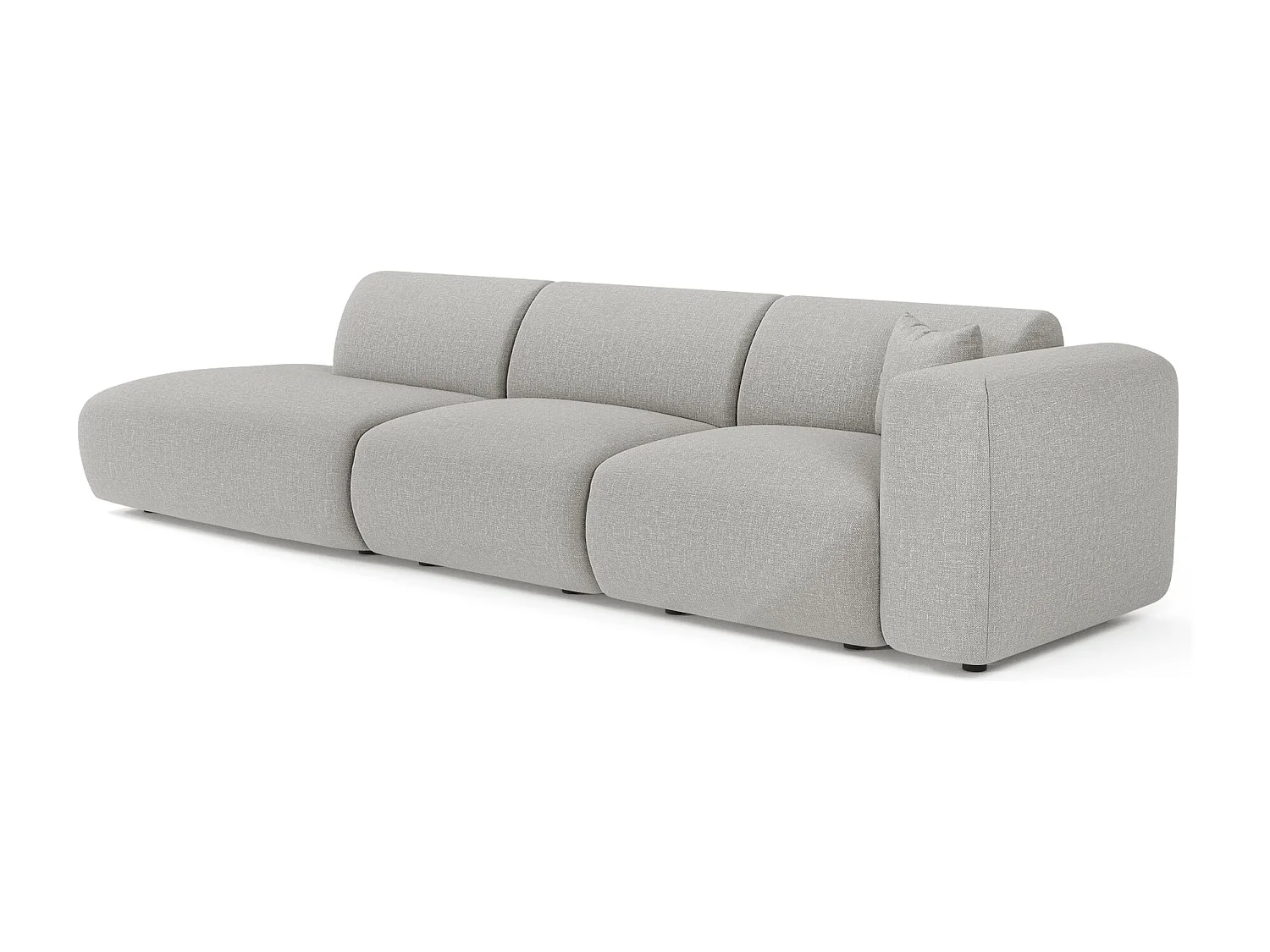 Canapé 5 places en tissu gris clair MYRA