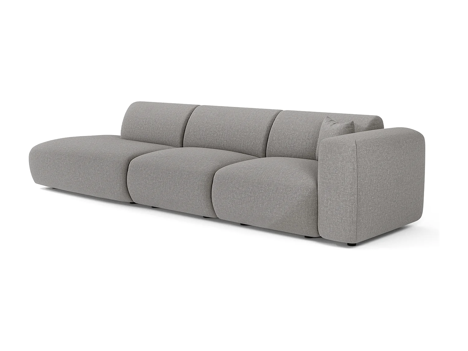 Canapé droit 5 places tissu tramé gris clair 310cm MYRA