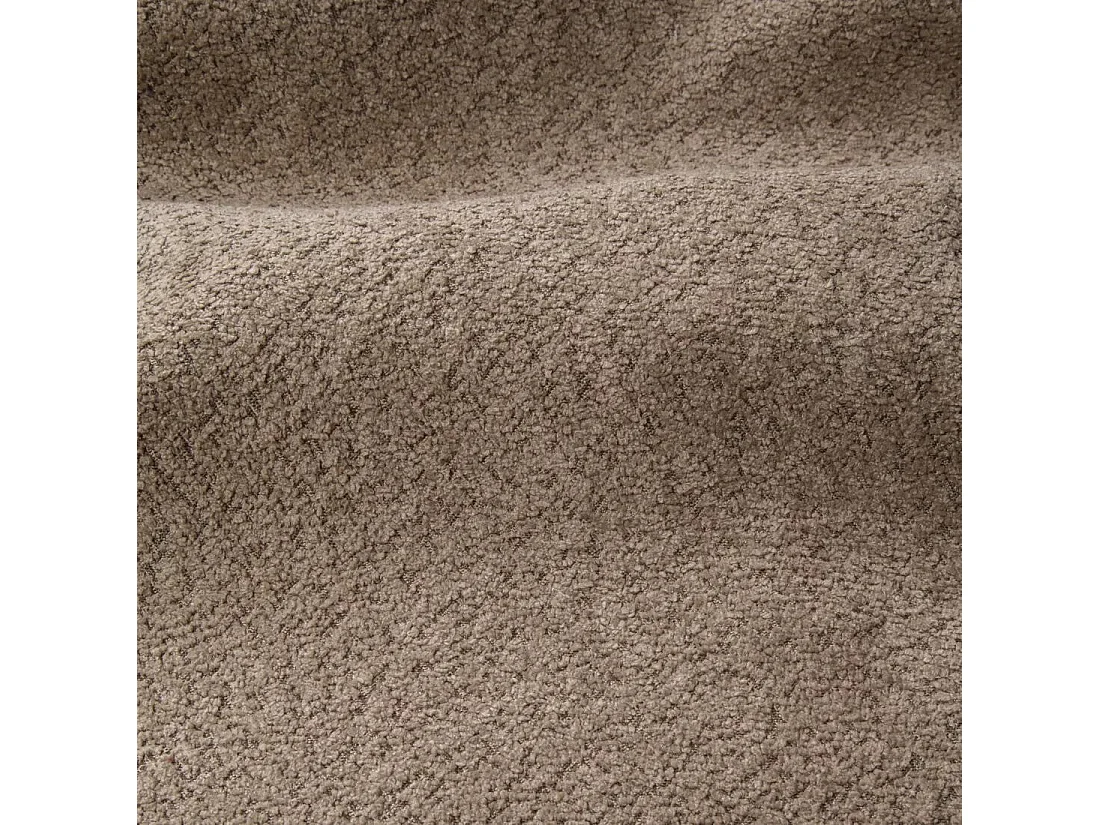 Canapé grand angle droit  5 places MYRA en tissu bouclette taupe