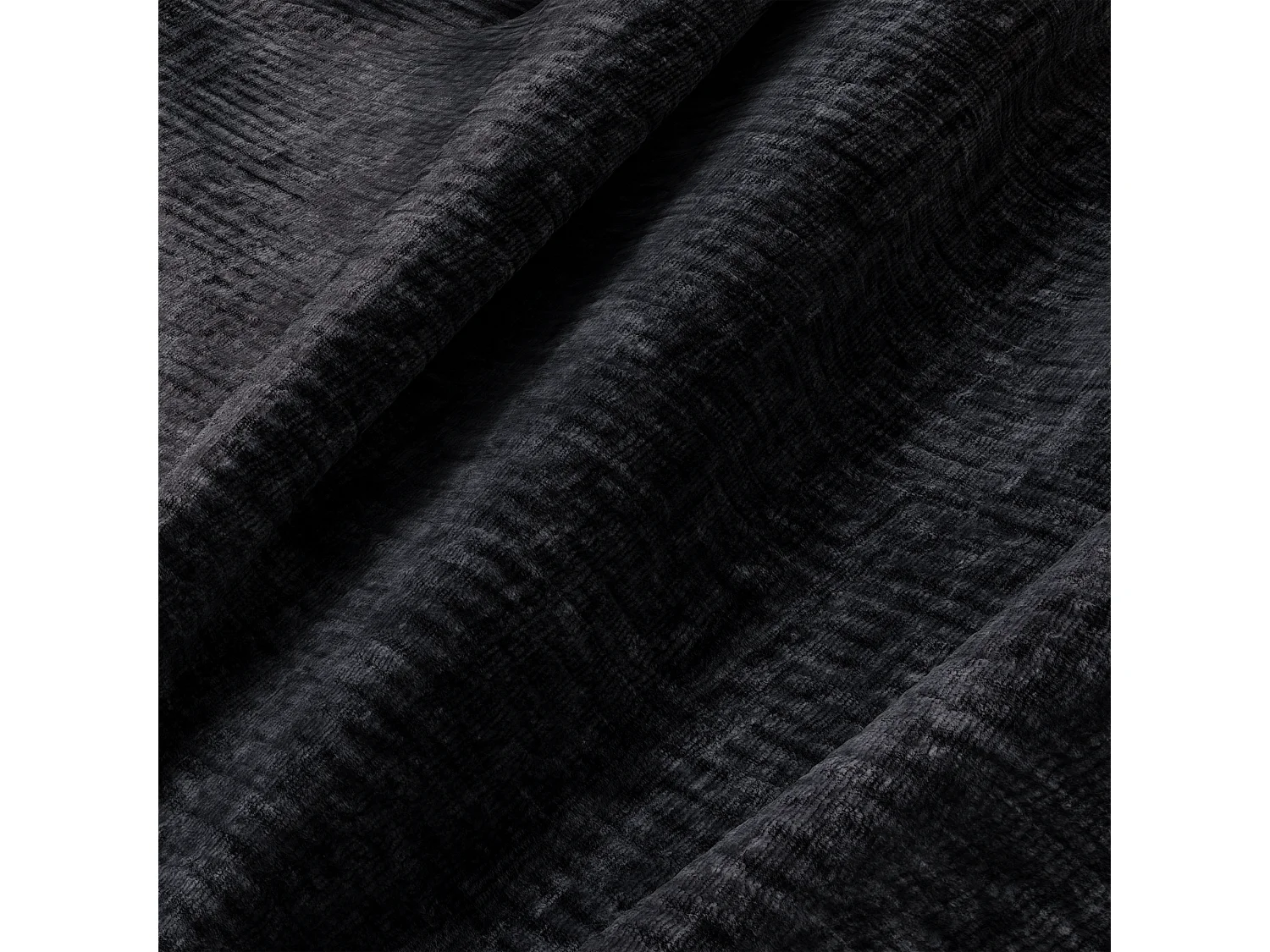 Canapé d'angle gauche 4 places velours à motifs noir 266cm MYRA