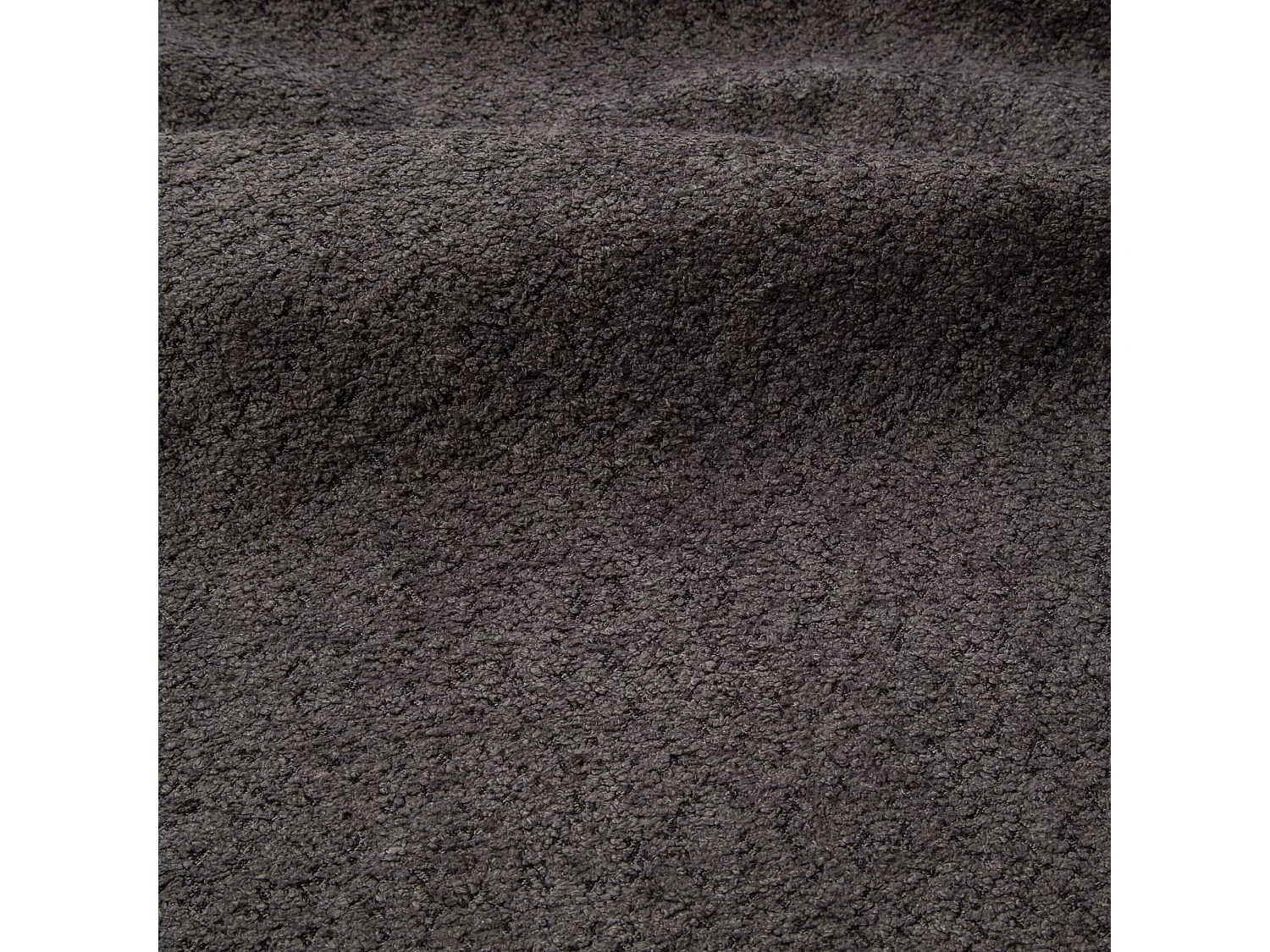 Canapé grand angle droit  5 places MYRA en tissu bouclette gris graphite
