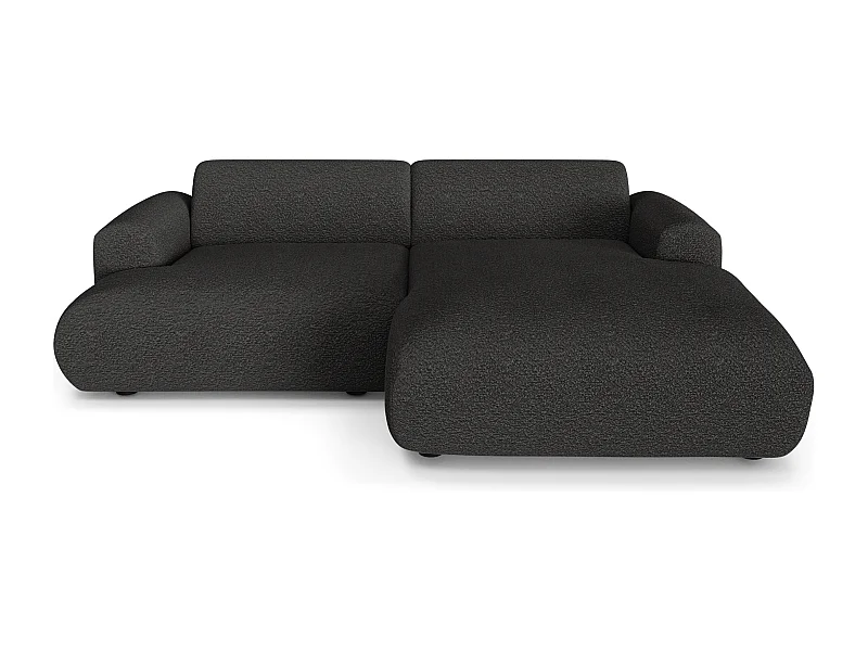 Canapé d'angle droit 4 places bouclette anthracite foncé 266cm MYRA