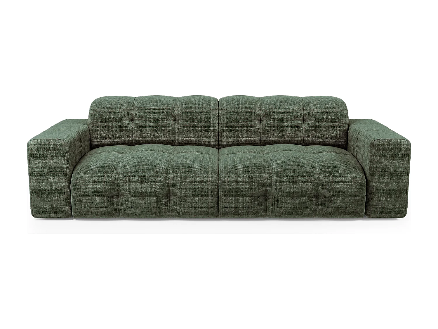 Canapé 4 places velours gaufré vert émeraude MAEL