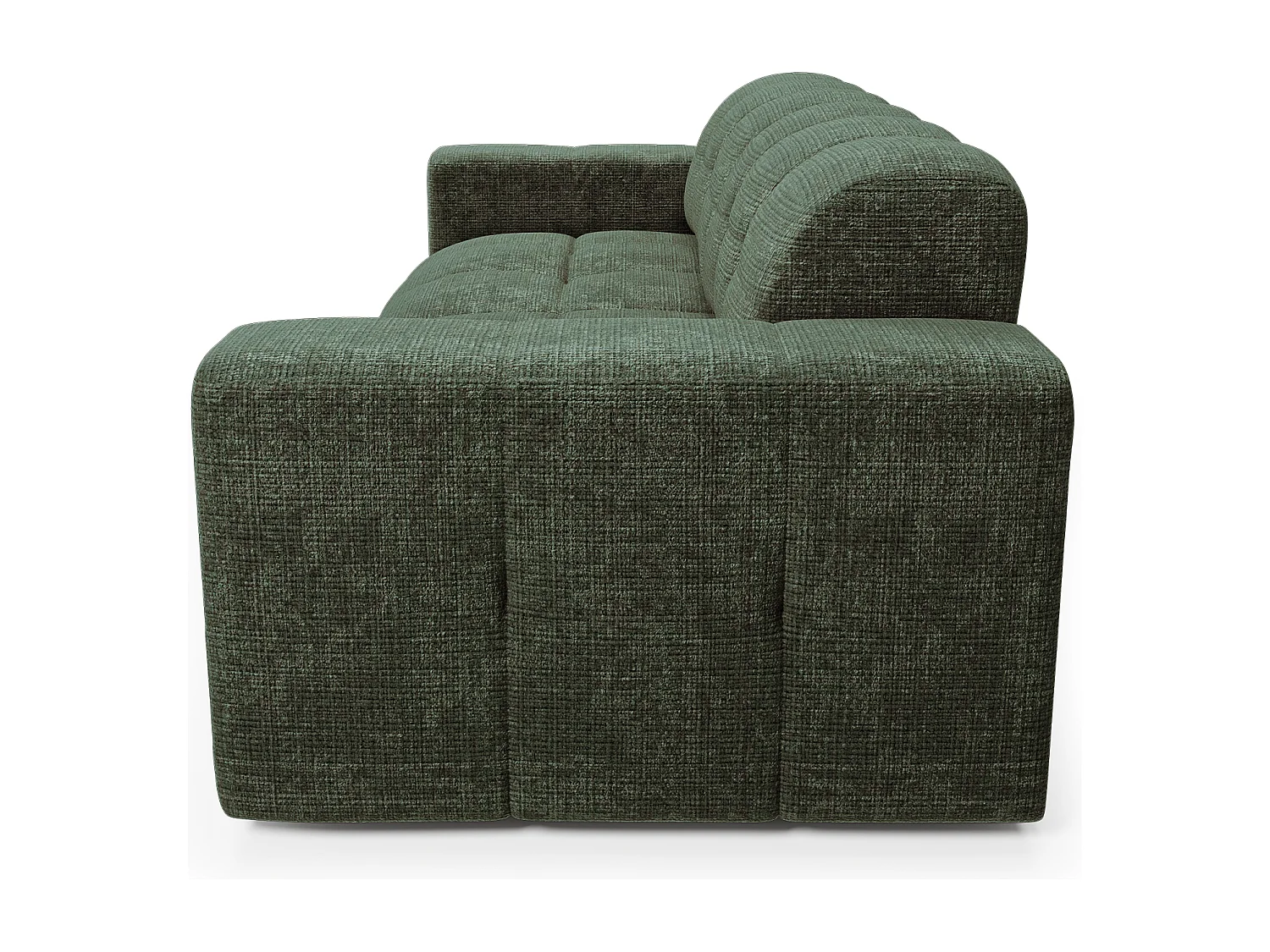 Canapé 4 places velours gaufré vert émeraude MAEL