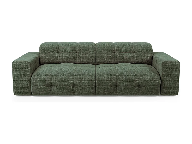 Canapé 4 places velours gaufré vert émeraude MAEL