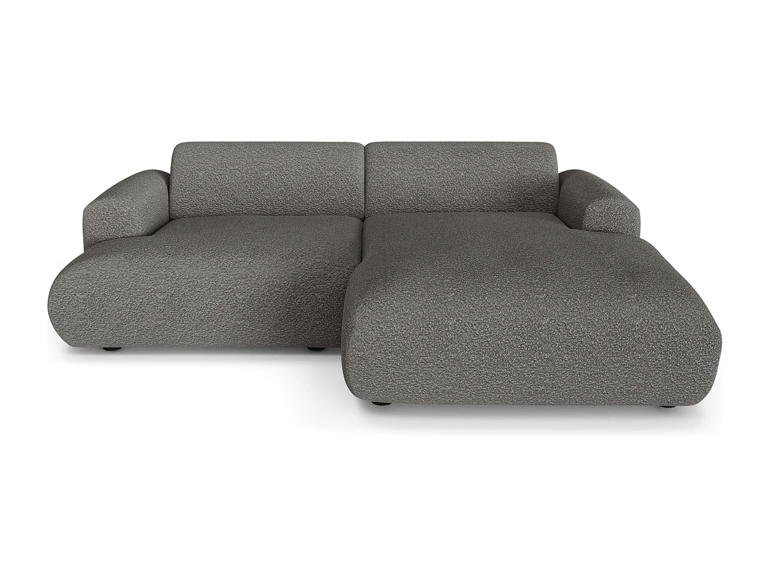 Canapé d'angle droit 4 places bouclette gris graphite 266cm MYRA