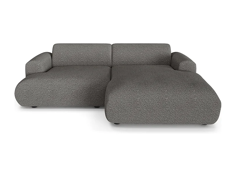 Canapé d'angle droit 4 places bouclette gris graphite 266cm MYRA