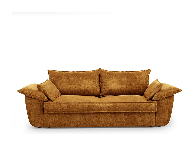 Canapé 3 places velours moutarde 230cm SASHA