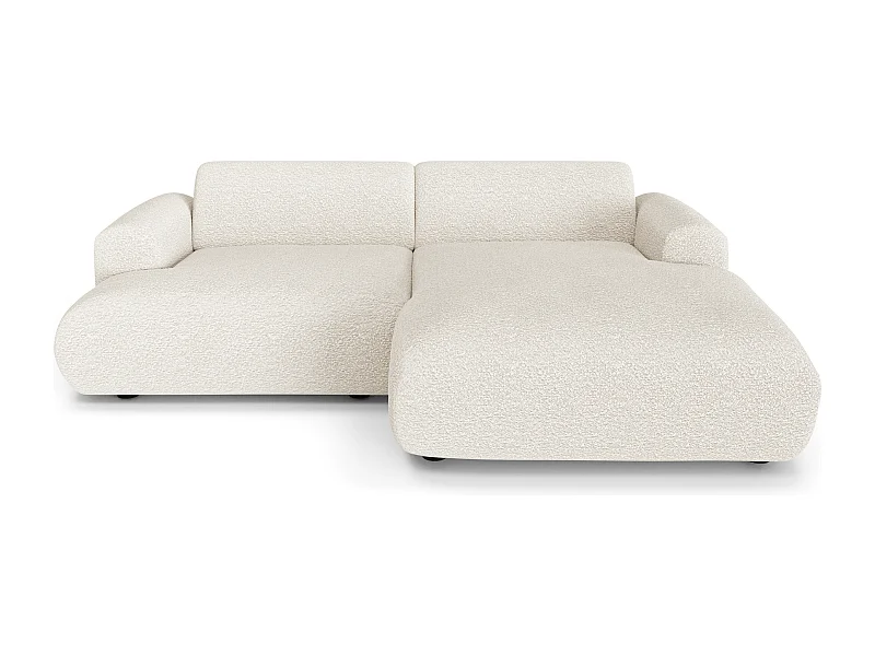 Canapé d'angle droit 4 places bouclette crème 266cm MYRA