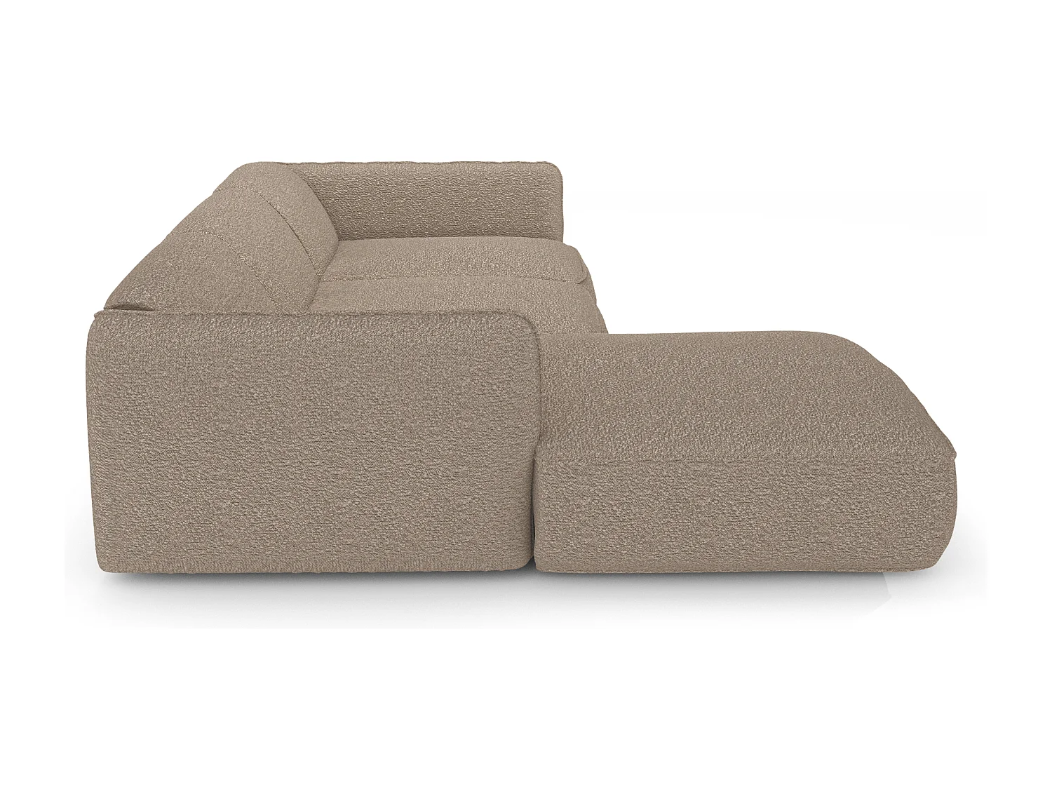 Canapé d'angle gauche bouclette taupe LIVIA