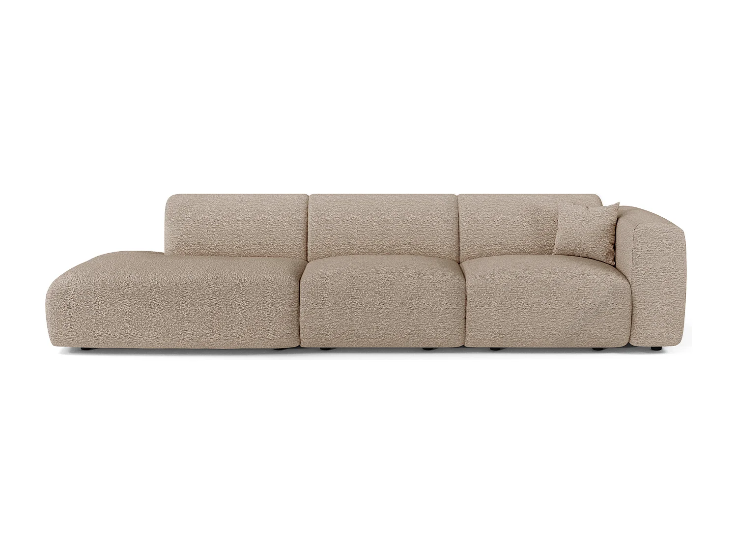 Canapé droit 5 places bouclette taupe 310cm MYRA