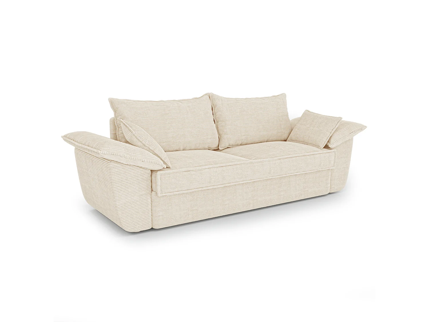 Canapé 3 places velours côtelé crème 230cm SASHA