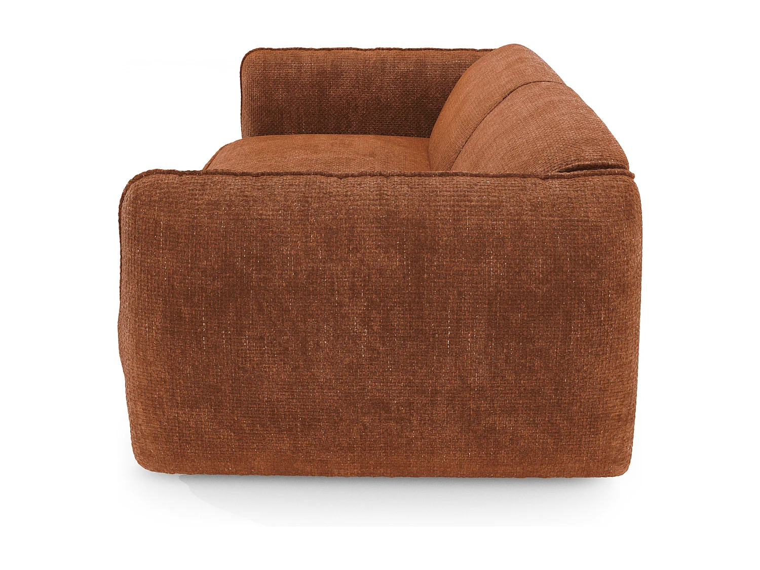 Canapé 3 places velours tramé terracotta LIVIA