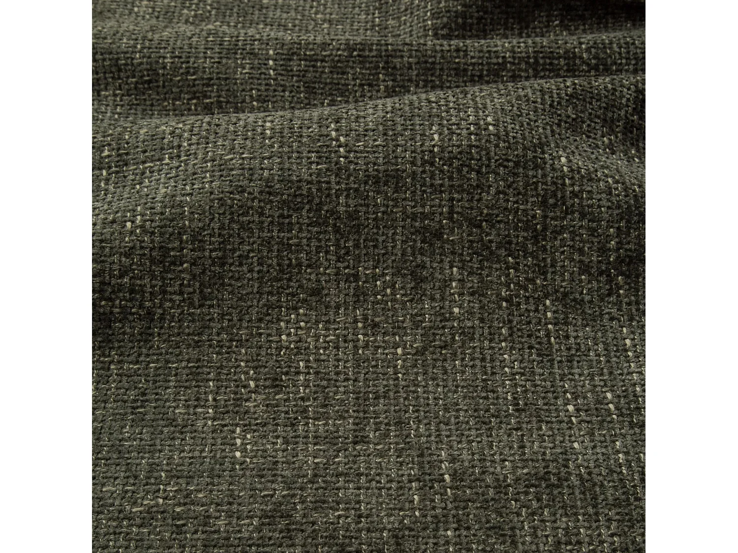 Canapé d'angle droit velours tramé vert olive LIVIA