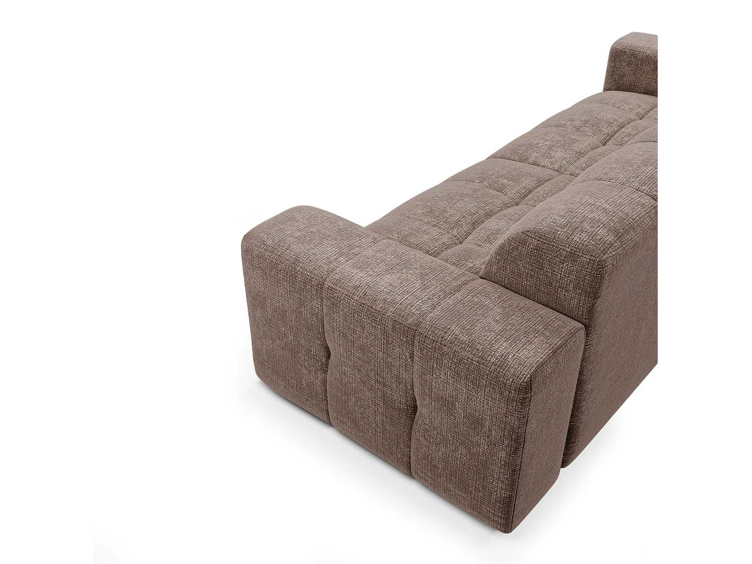 Canapé 4 places velours gaufré taupe MAEL