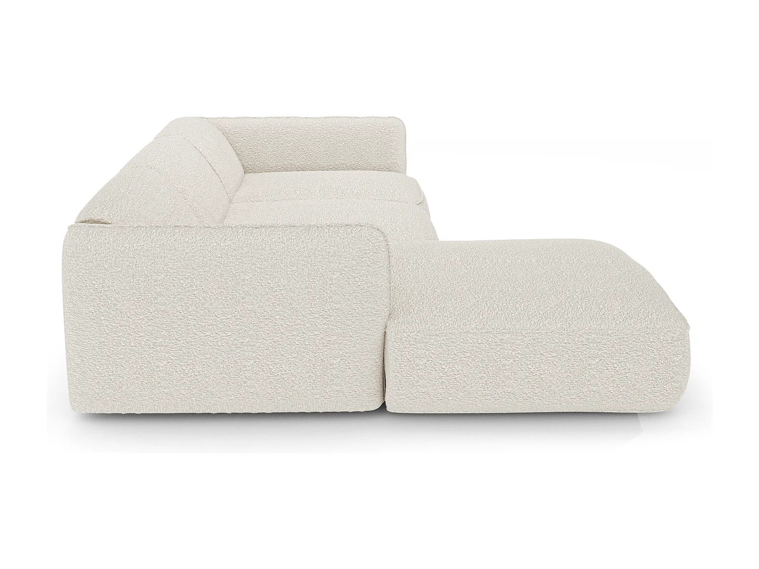 Canapé d'angle gauche bouclette crème LIVIA