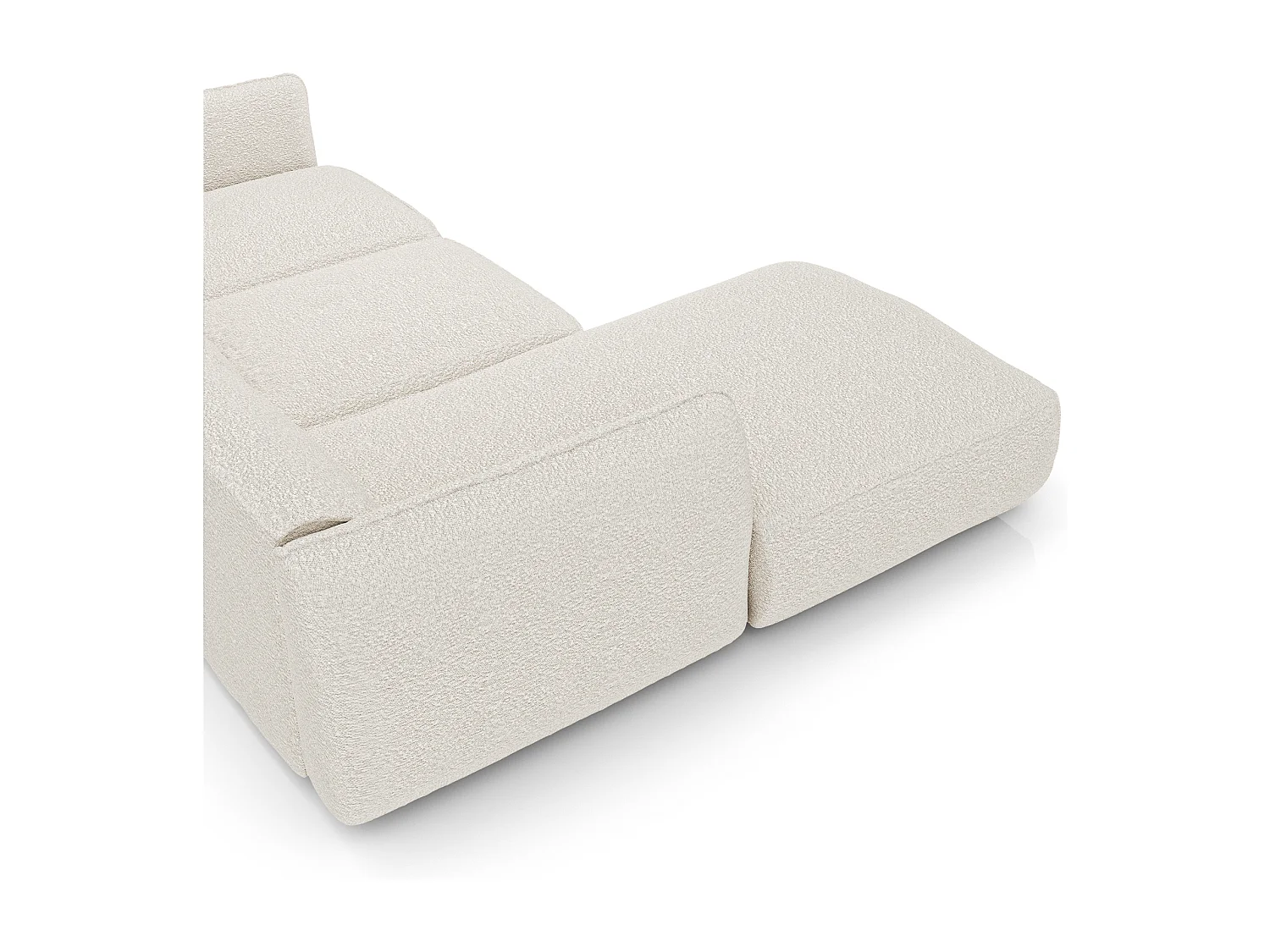 Canapé d'angle gauche bouclette crème LIVIA