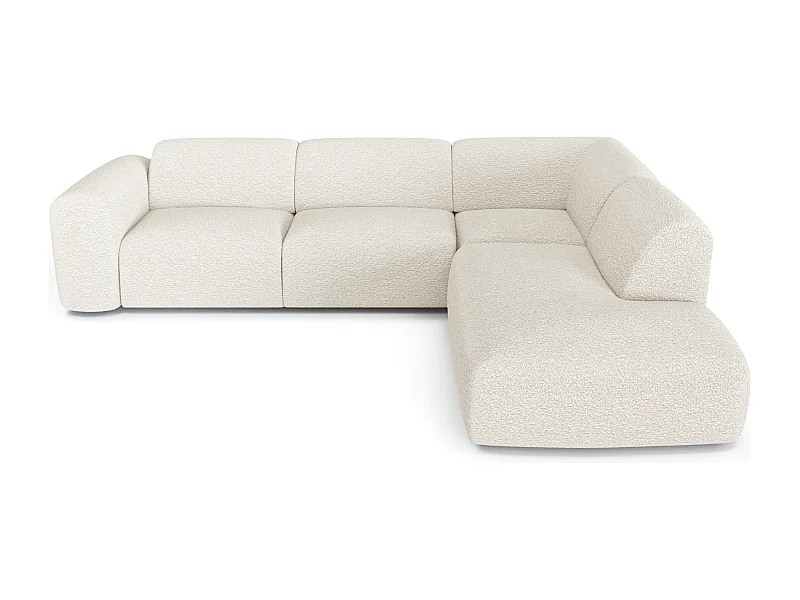 Canapé 5 places grand angle droit bouclette crème MYRA