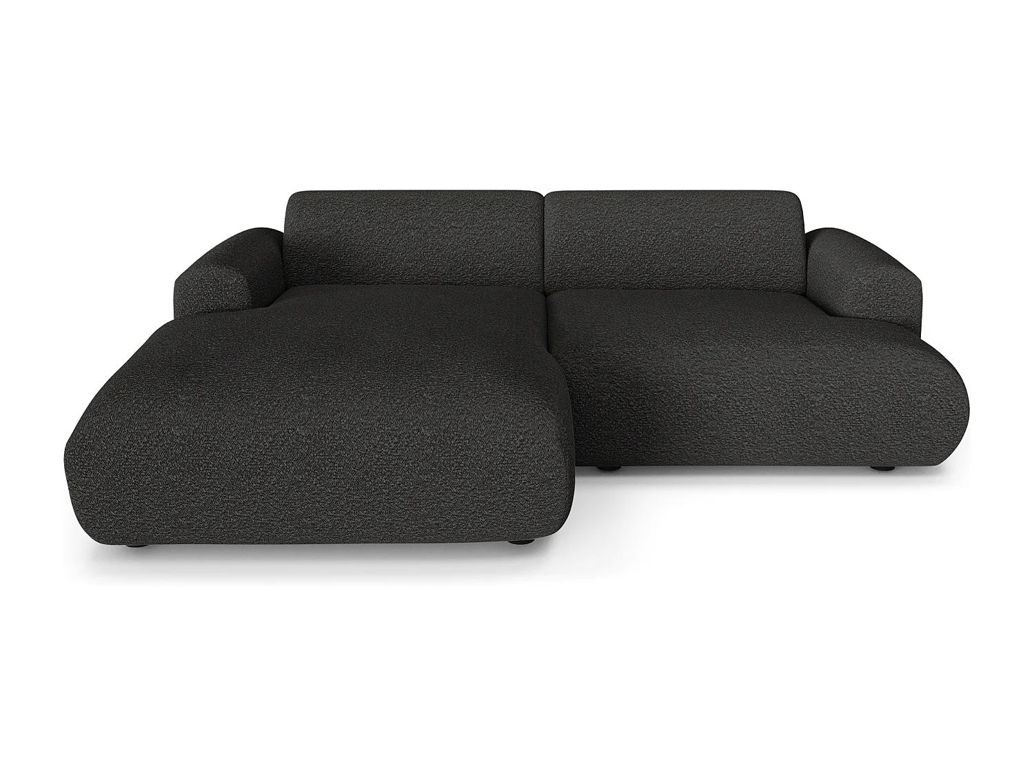 Canapé d'angle gauche 4 places bouclette anthracite foncé 266cm MYRA