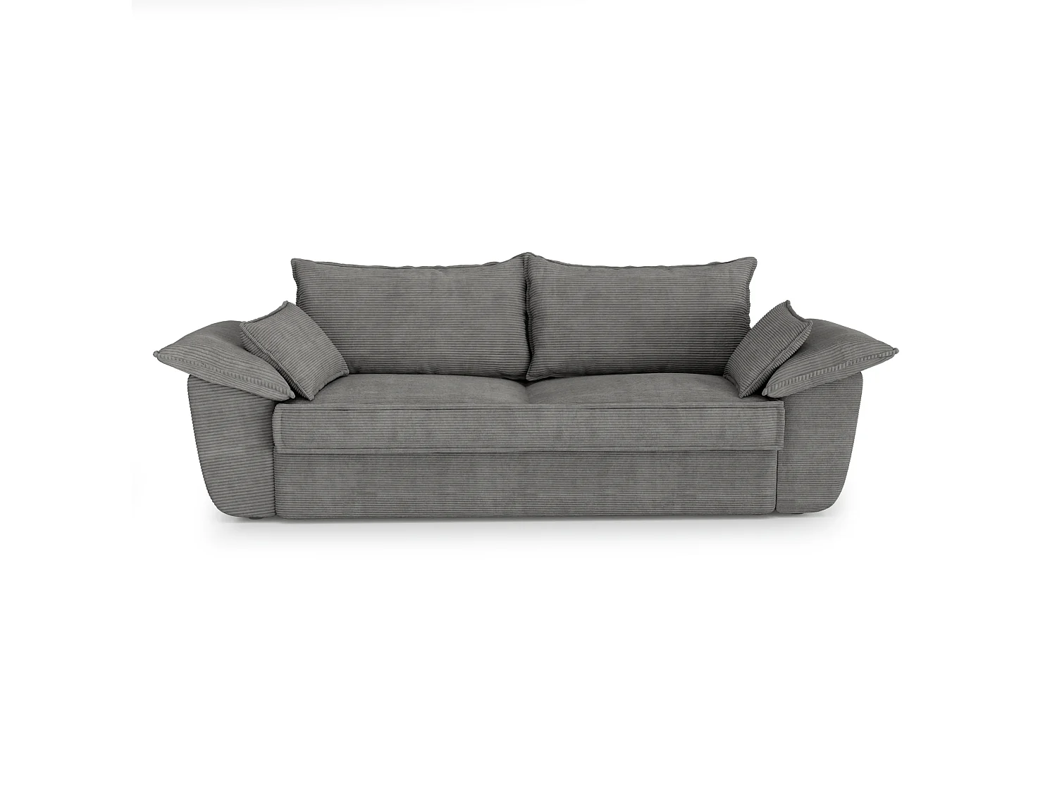 Canapé 3 places velours côtelé gris anthracite 230cm SASHA