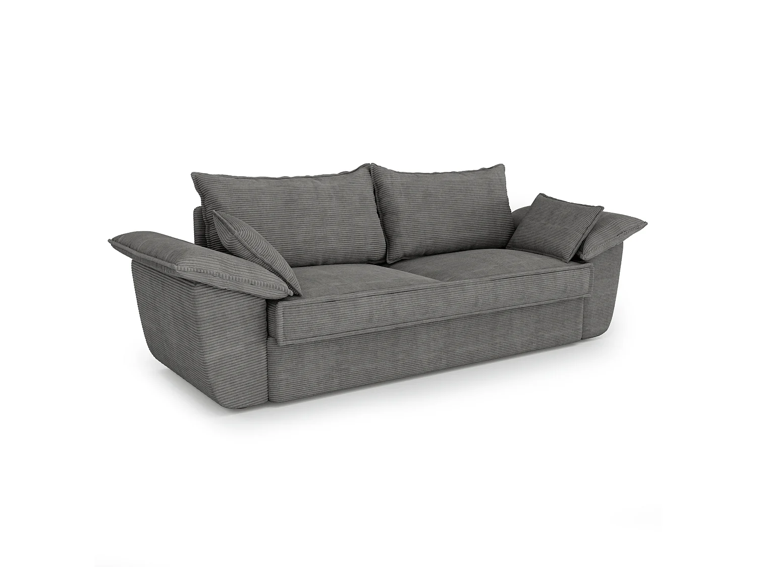 Canapé 3 places velours côtelé gris anthracite 230cm SASHA