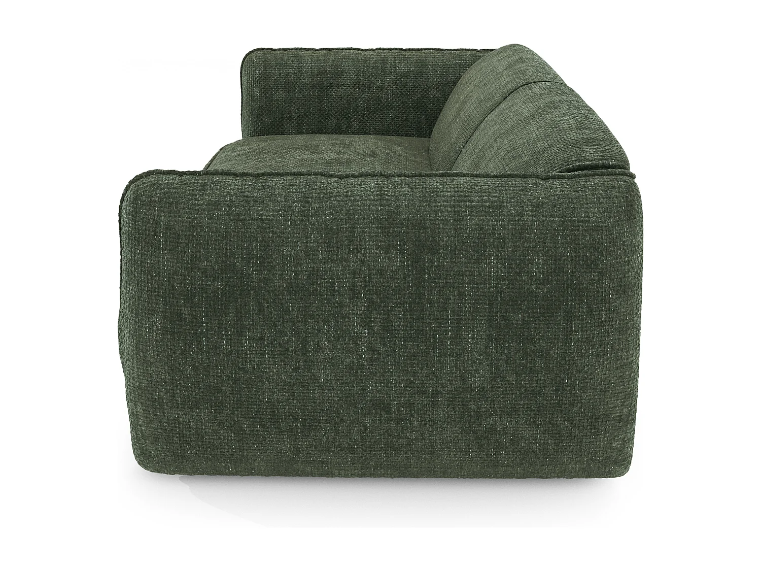 Canapé LIVIA 4 places en velours tramé vert olive