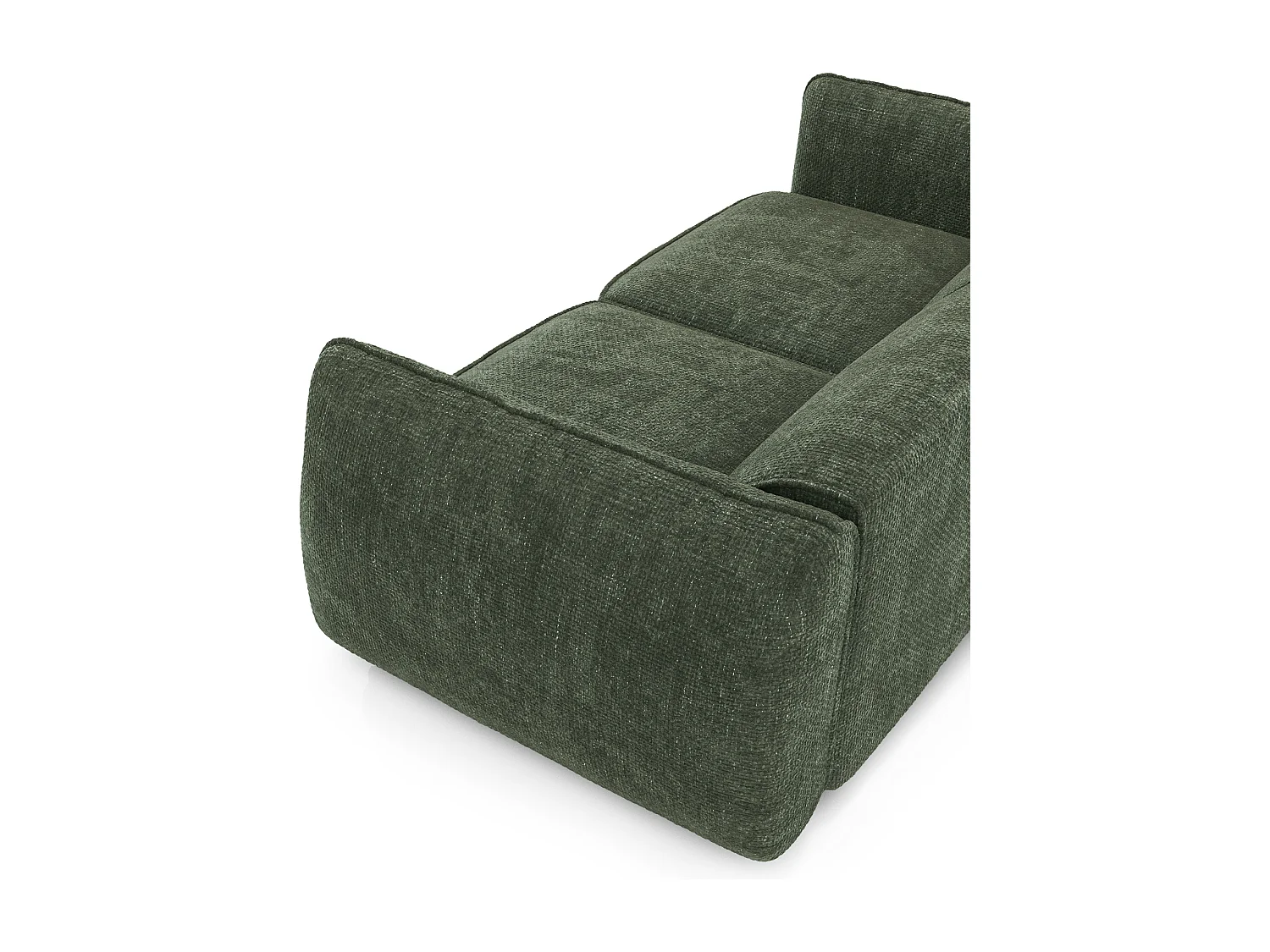 Canapé LIVIA 4 places en velours tramé vert olive