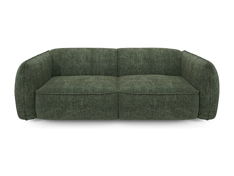 Canapé 4 places velours tramé vert olive LIVIA