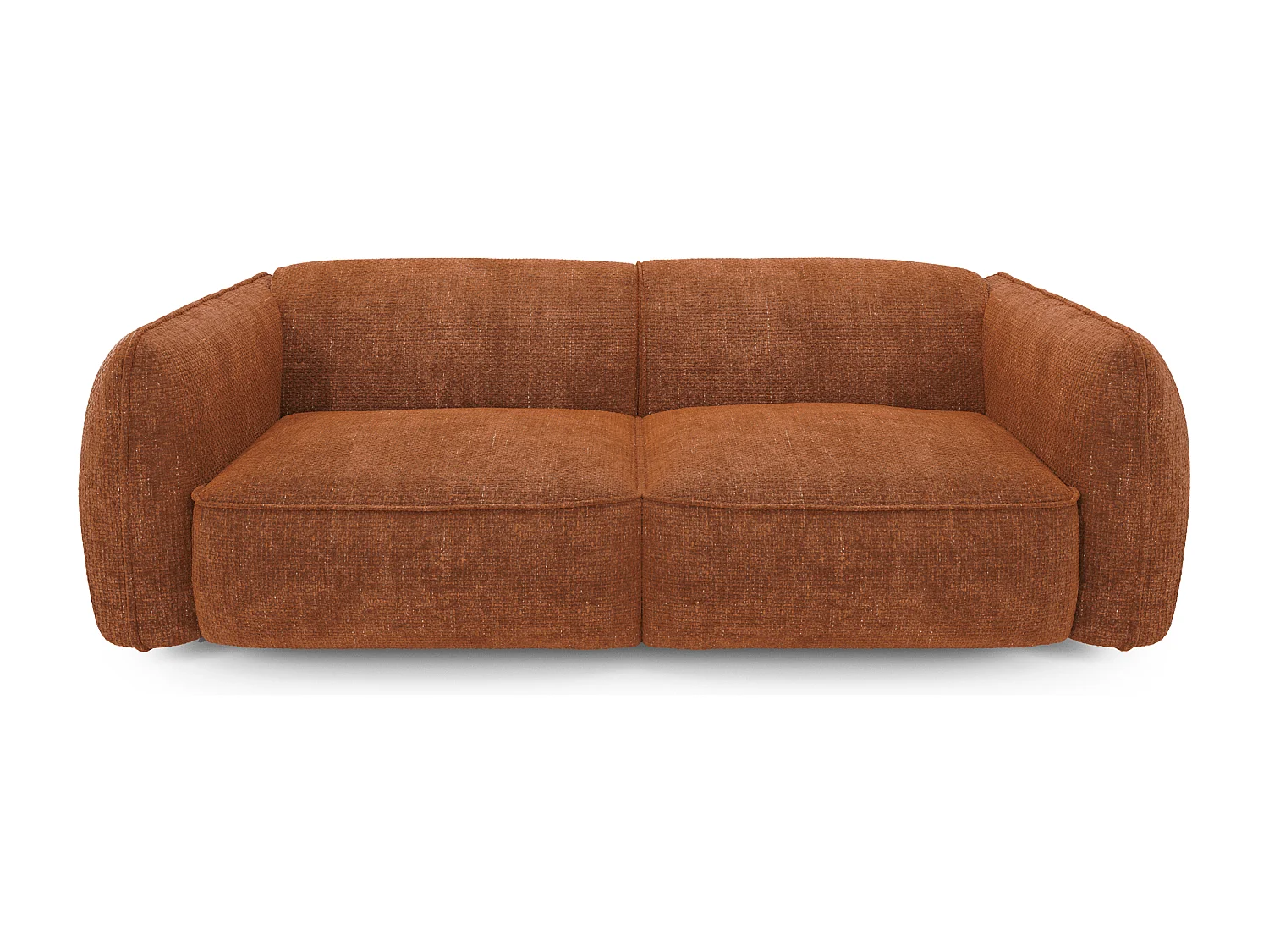 Canapé 4 places velours tramé terracotta LIVIA