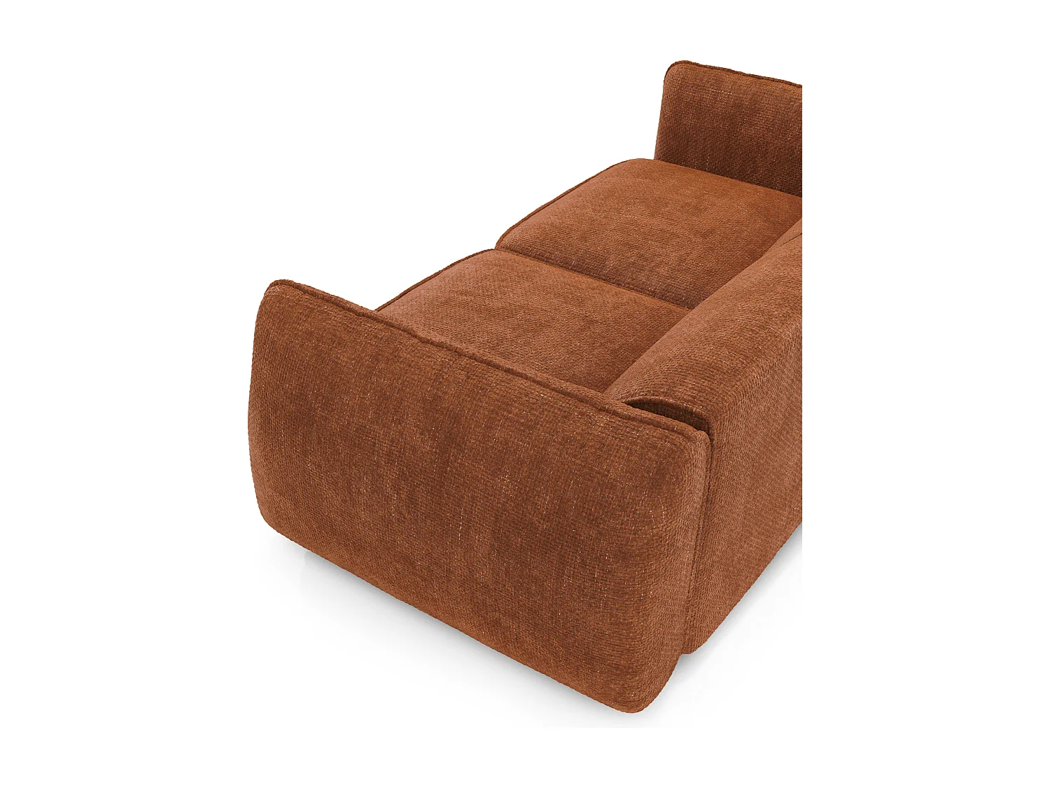 Canapé 4 places velours tramé terracotta LIVIA