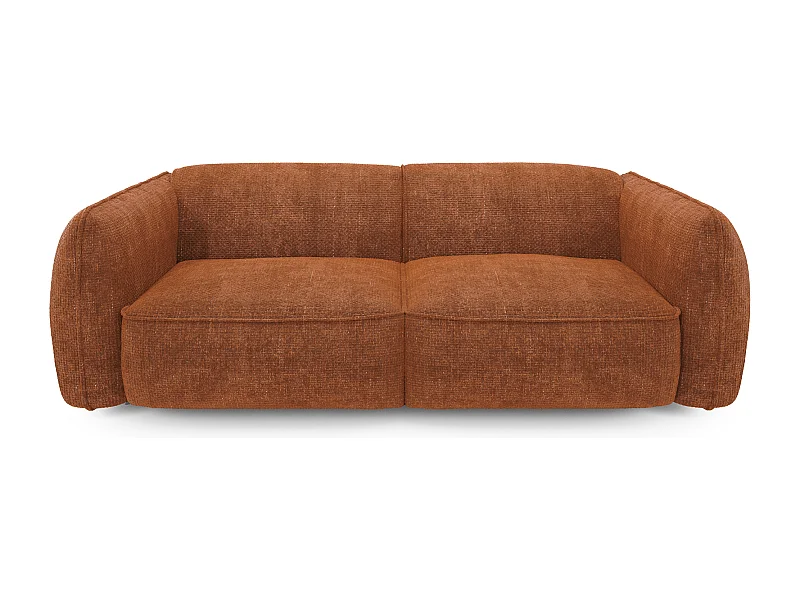 Canapé 4 places velours tramé terracotta LIVIA