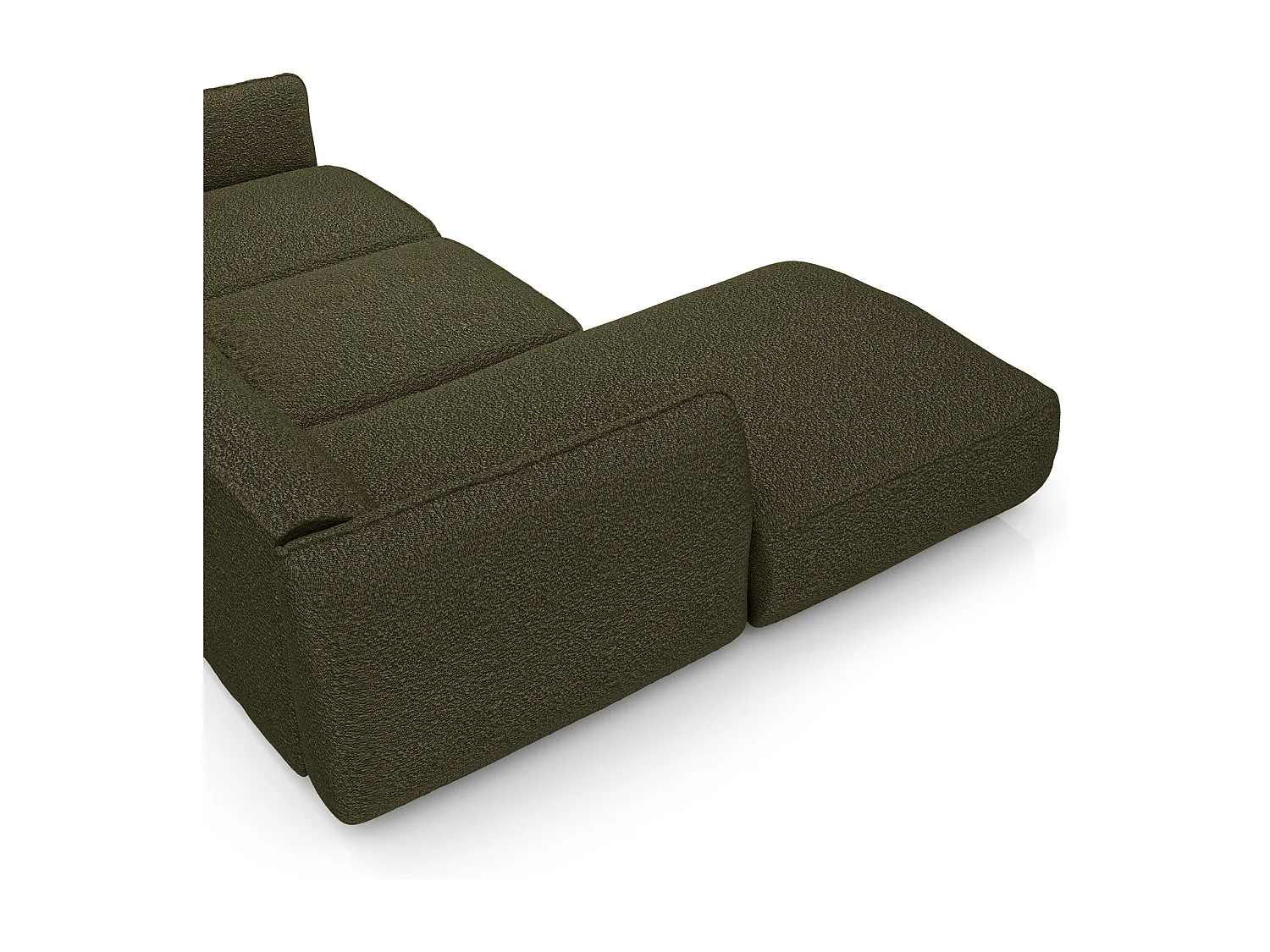 Canapé d'angle gauche bouclette vert olive LIVIA