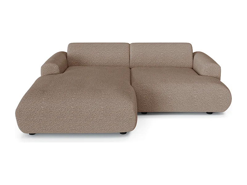 Canapé d'angle gauche 4 places bouclette taupe 266cm MYRA